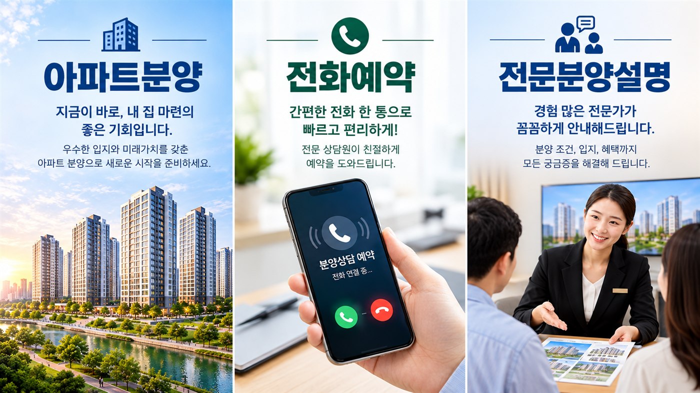 아파트 분양 · 전화예약 · 전문 분양설명 안내